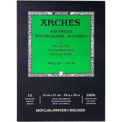 Arches Suluboya Blok Defter 23x31 cm 300 gr 12 Yaprak Cold Press