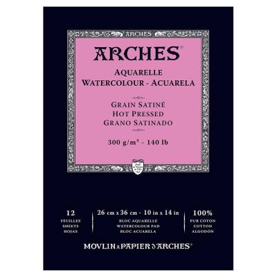 Arches Suluboya Blok Defter 26x36 cm 300 gr 12 Yaprak Hot Press (1)