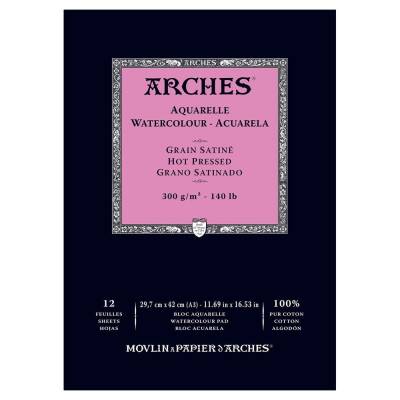 Arches Suluboya Blok Defter 29.7x42 cm 300 gr 12 Yaprak Hot Press