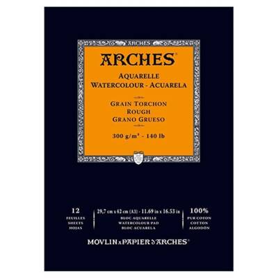 Arches Suluboya Blok Defter 29.7x42 cm 300 gr 12 Yaprak Rough (1)