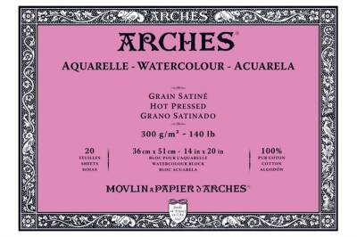 Arches Suluboya Blok Defter 36x51 cm 300 gr 20 Yaprak Hot Press