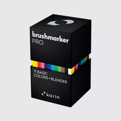 Brushmarker PRO Set 11 Basic Colors + Blender (1)