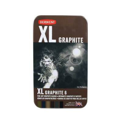 Derwent Xl Graphite Block Kalın Grafit Füzen 6'lı Teneke Kutu - 1